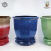 กระถางเซรามิค ทรง 8 เหลี่ยม สีล้วน (ไซซ์กว้าง 14 นิ้ว)