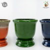 กระถางเซรามิค ทรงปากหยัก แบบสีล้วน (ไซซ์กว้าง 14 นิ้ว)