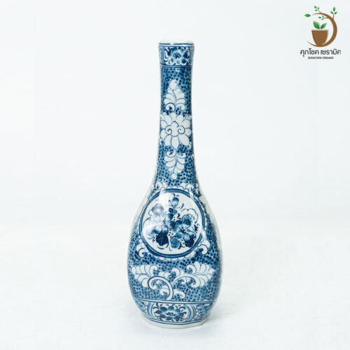 Alternative view of แจกันเซรามิค แจกันลายคราม ทรงคอยาว (ไซซ์สูง 28 CM)