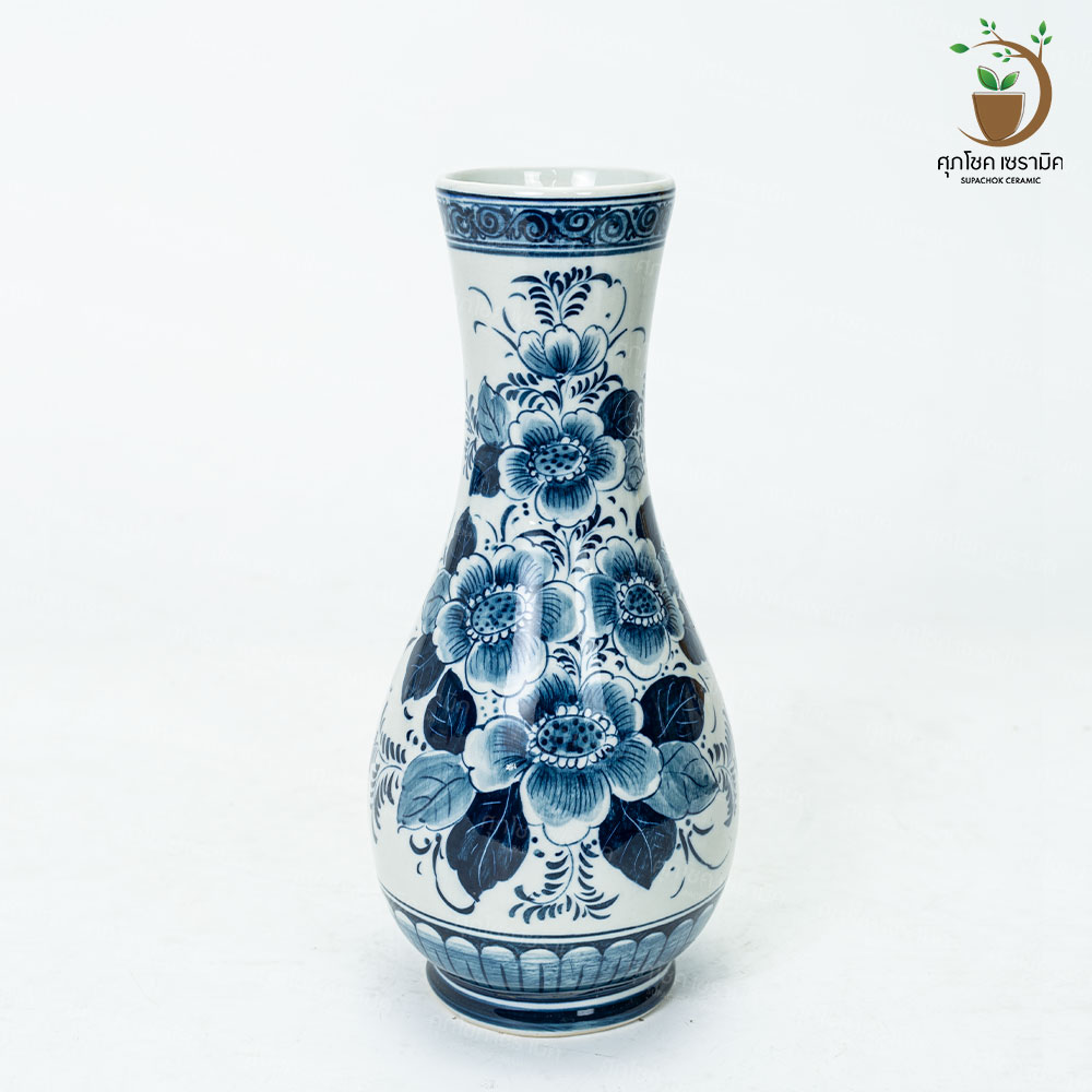 แจกันเซรามิค แจกันลายคราม ทรงไม้มะม่วง (ไซซ์สูง 25 CM) - Image 6