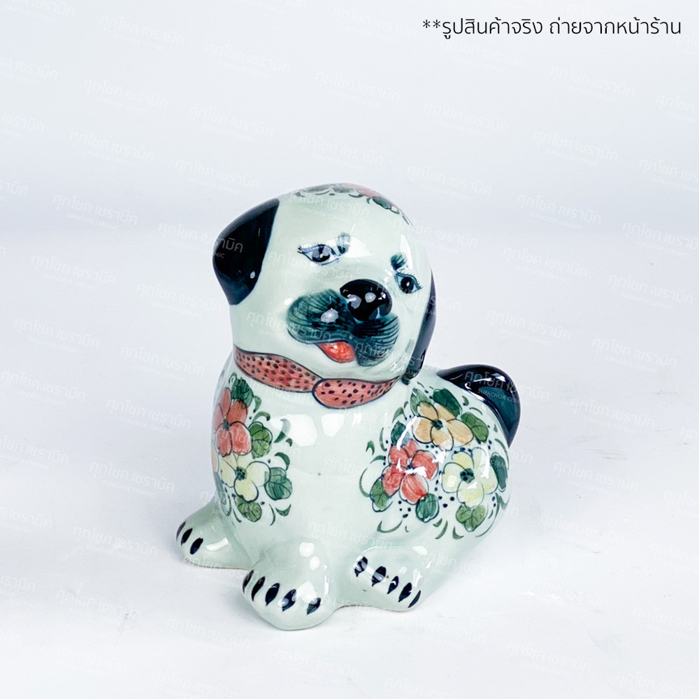 น้องหมา ตุ๊กตาเซรามิค ลายคราม (สูง 13 CM) - Image 3