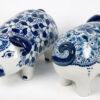 หมูยืน 4 ขา ตุ๊กตาเซรามิค ลายคราม (สูง 13 CM)