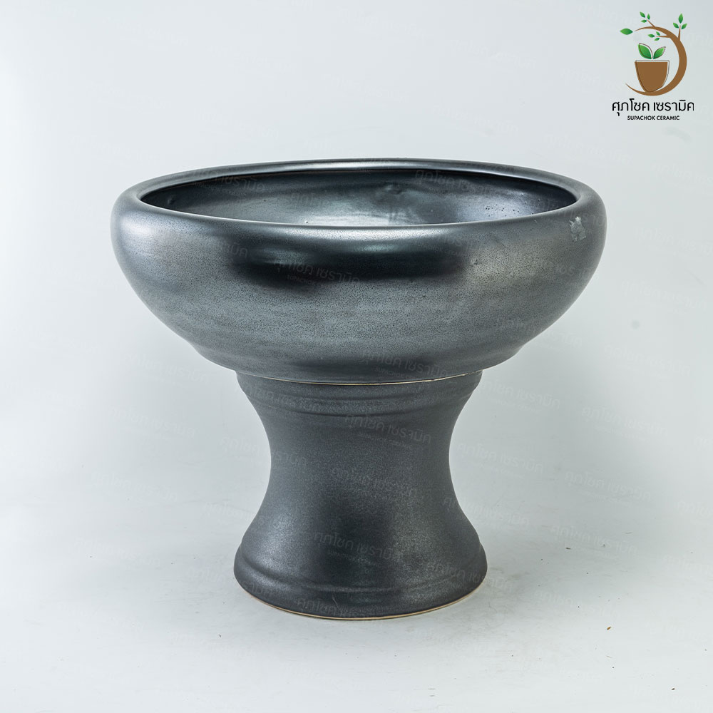 อ่างเซรามิค อ่างปลูกบัว อ่างบัวเลี้ยงปลา อ่าง+ขาตั้ง (กว้างxสูง : 56x46 CM) - Image 8