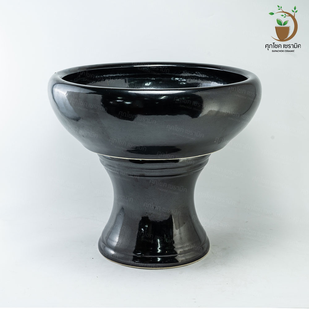 อ่างเซรามิค อ่างปลูกบัว อ่างบัวเลี้ยงปลา อ่าง+ขาตั้ง (กว้างxสูง : 56x46 CM) - Image 4