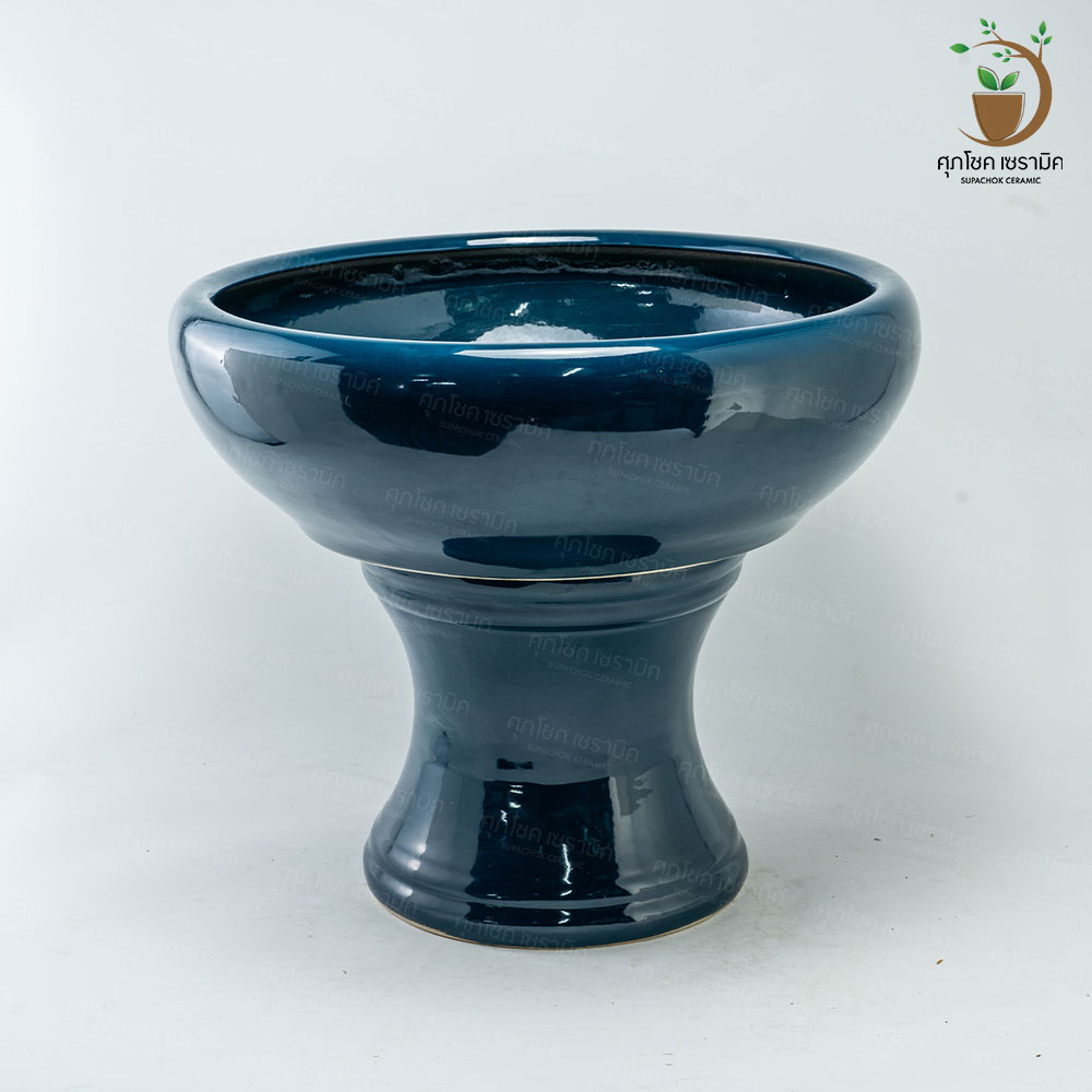 อ่างเซรามิค อ่างปลูกบัว อ่างบัวเลี้ยงปลา อ่าง+ขาตั้ง (กว้างxสูง : 56x46 CM) - Image 6