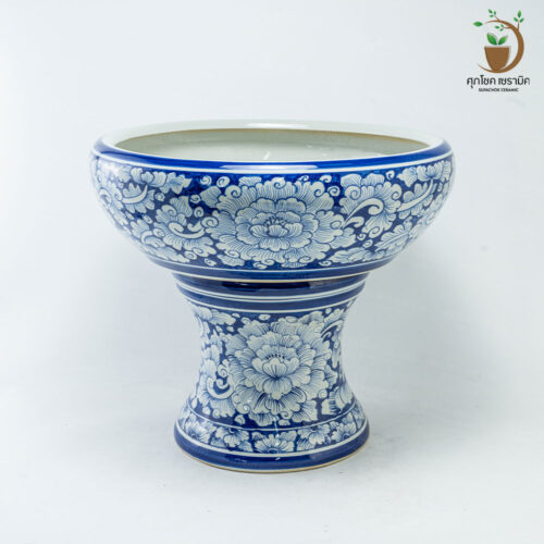 Alternative view of อ่างเซรามิค อ่างปลูกบัว อ่างบัวเลี้ยงปลา อ่าง+ขาตั้ง (กว้างxสูง : 56x46 CM)