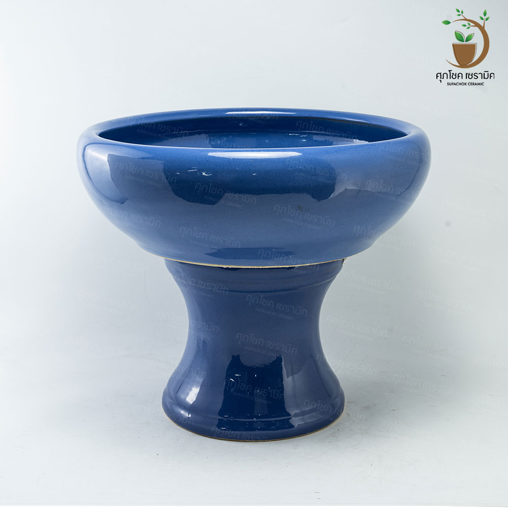 อ่างเซรามิค อ่างปลูกบัว อ่างบัวเลี้ยงปลา อ่าง+ขาตั้ง (กว้างxสูง : 56x46 CM) - Image 5