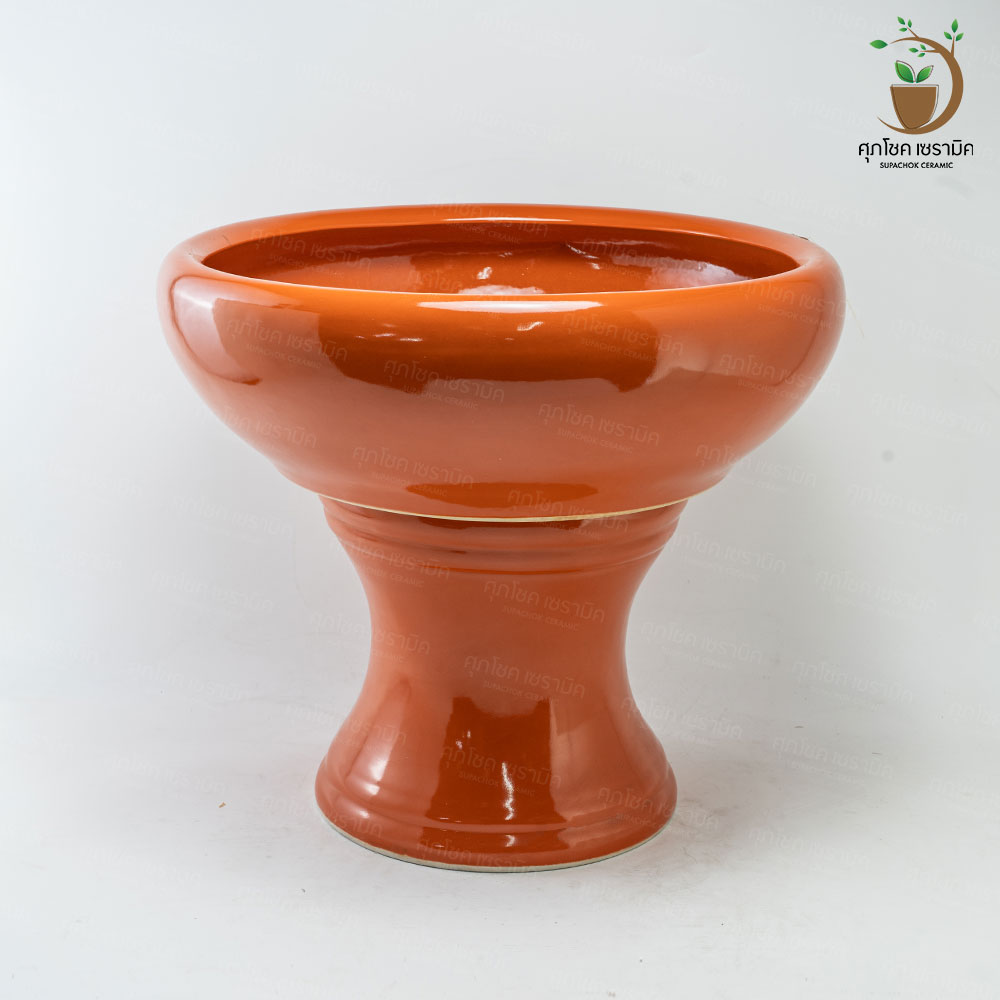 อ่างเซรามิค อ่างปลูกบัว อ่างบัวเลี้ยงปลา อ่าง+ขาตั้ง (กว้างxสูง : 56x46 CM) - Image 7