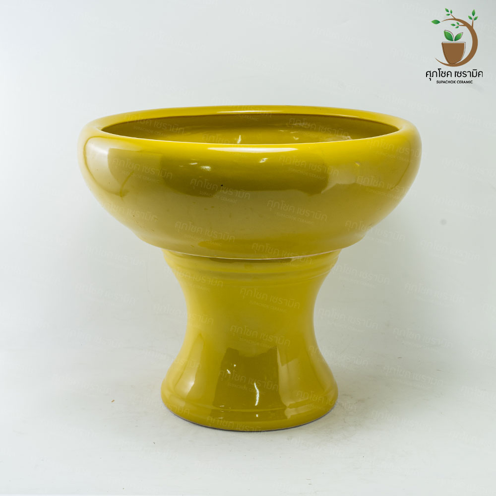 อ่างเซรามิค อ่างปลูกบัว อ่างบัวเลี้ยงปลา อ่าง+ขาตั้ง (กว้างxสูง : 56x46 CM) - Image 3