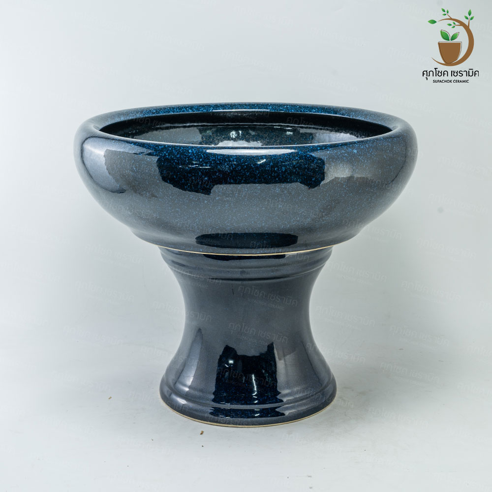 อ่างเซรามิค อ่างปลูกบัว อ่างบัวเลี้ยงปลา อ่าง+ขาตั้ง (กว้างxสูง : 56x46 CM) - Image 2