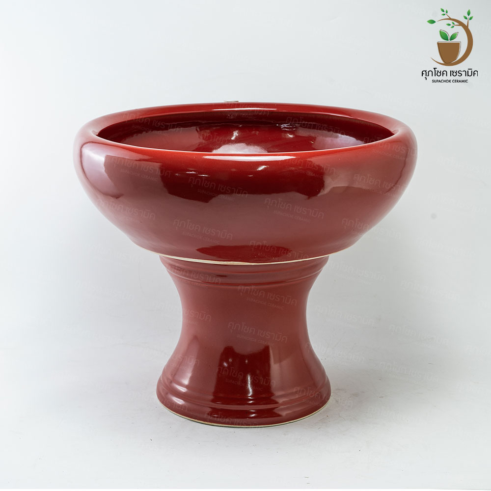 อ่างเซรามิค อ่างปลูกบัว อ่างบัวเลี้ยงปลา อ่าง+ขาตั้ง (กว้างxสูง : 56x46 CM) - Image 9